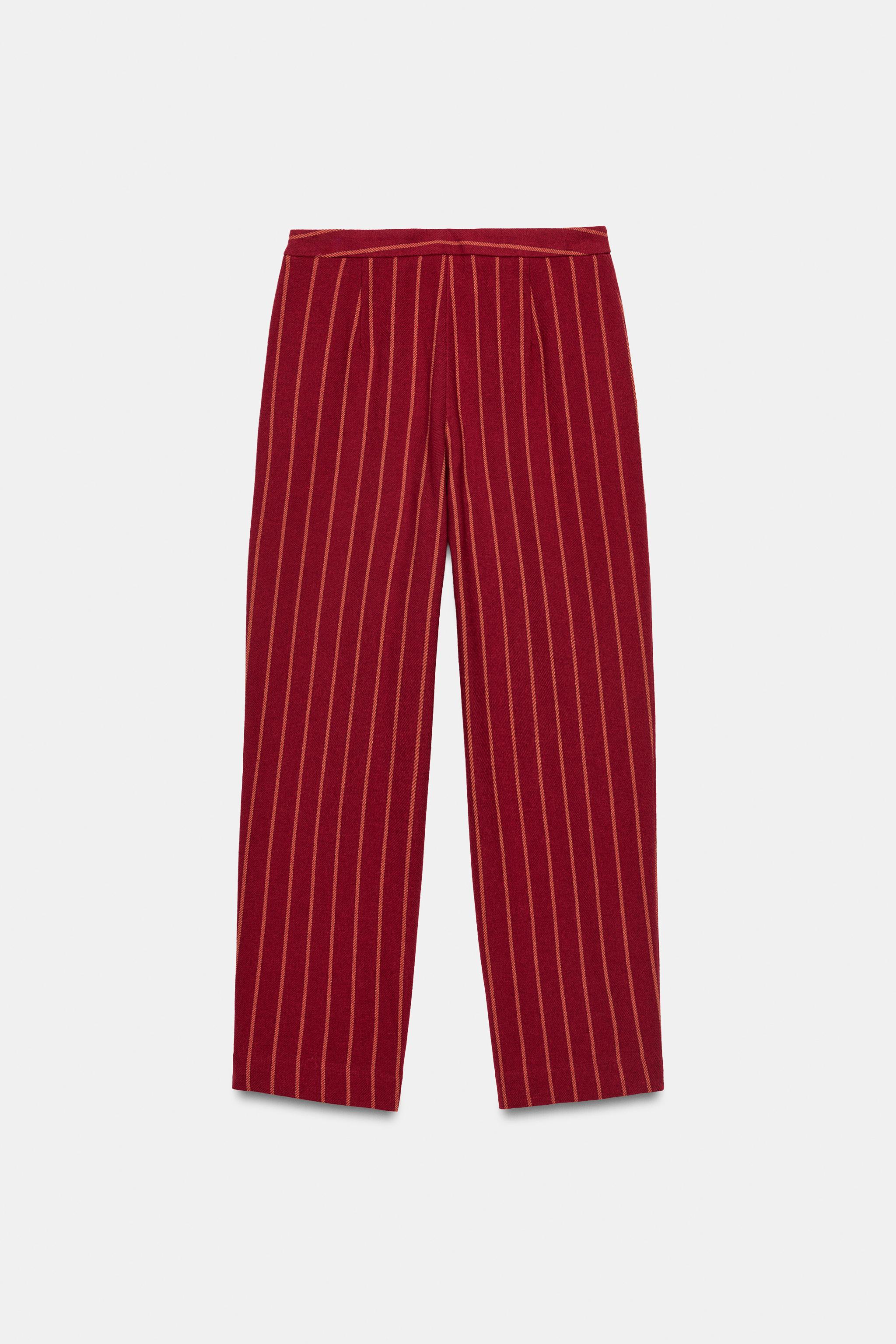 Zara ÇİZGİLİ STRAIGHT FIT PANTOLON görsel 7