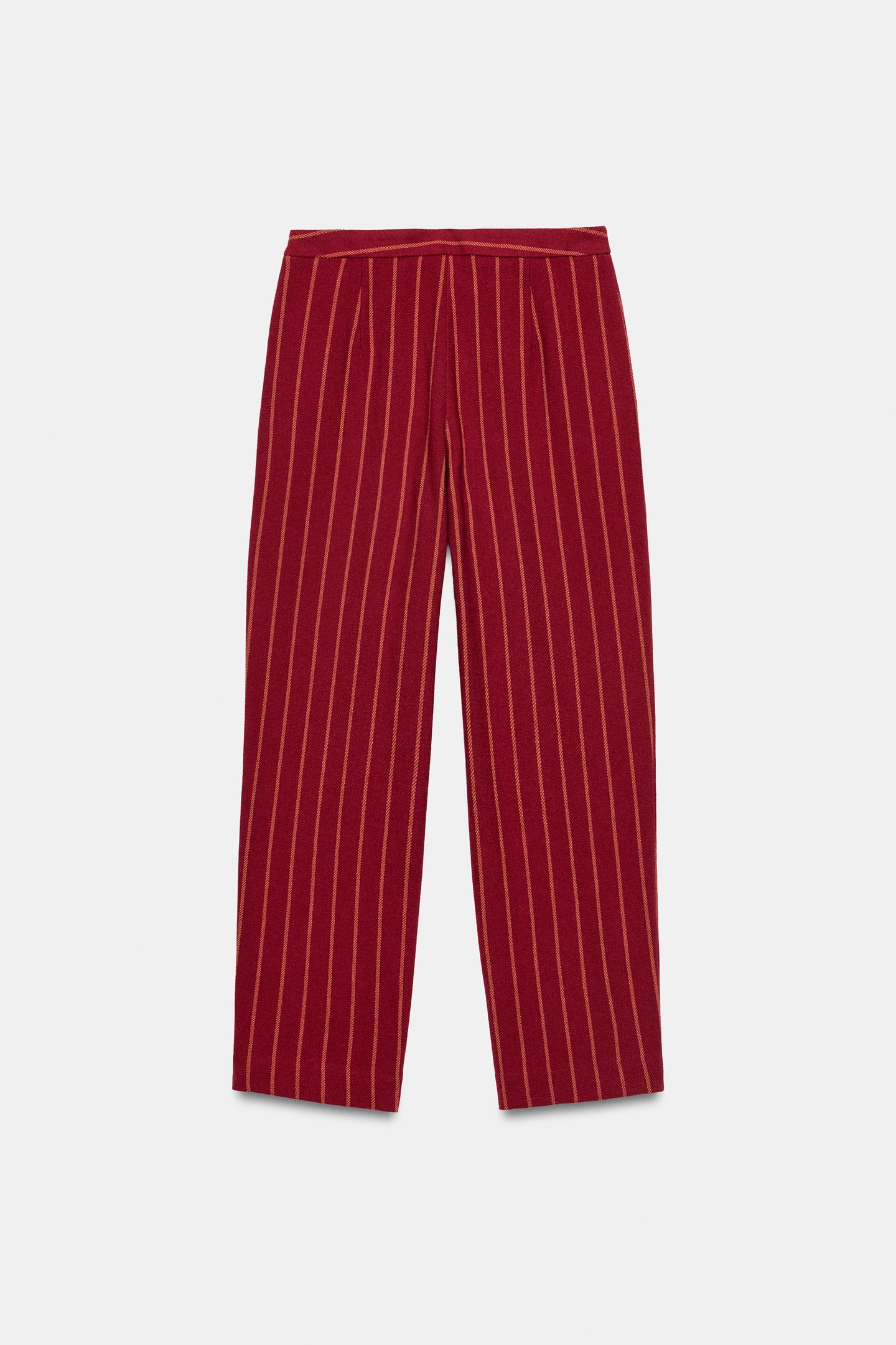 Брюки Zara Striped Straight-Leg — фото 7