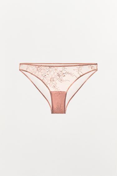 KLASSISCHER SPITZENSLIP - Rosa von Zara