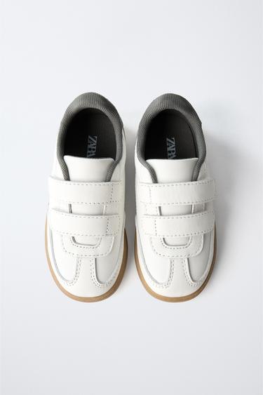 LEATHER STRAP SNEAKERS - White by Zara - Image 4