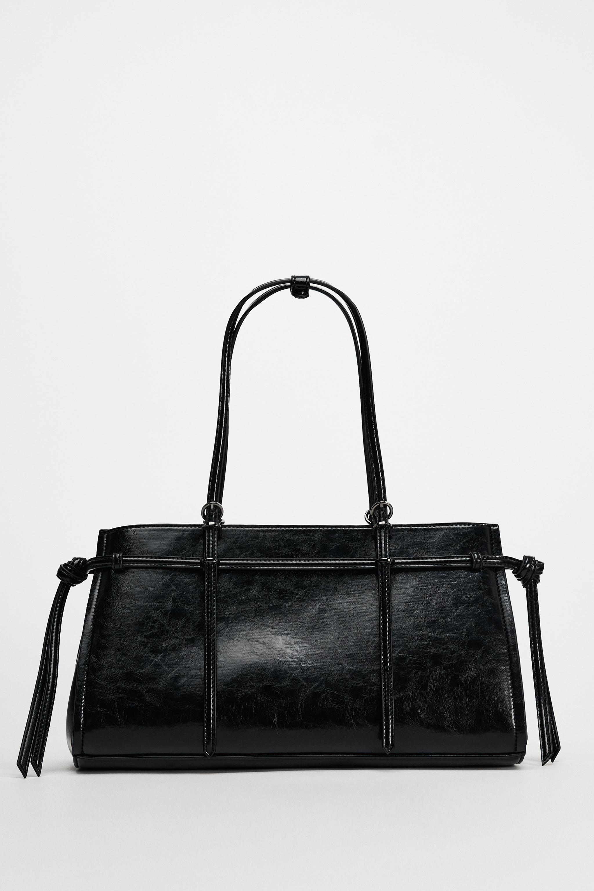 Zara Elongated Style Shoulder Bag Black Women