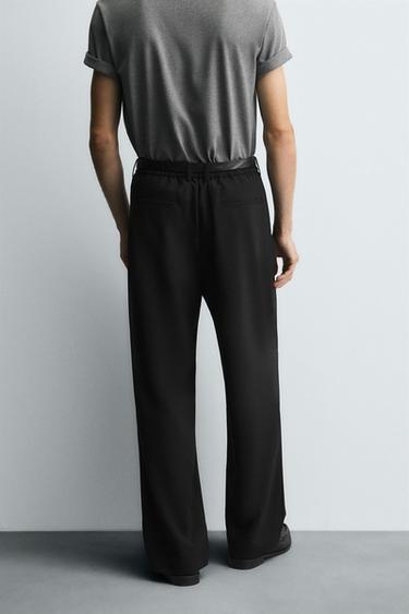 PANTALON COUPE LARGE PLIS - Noir de Zara - Image 2