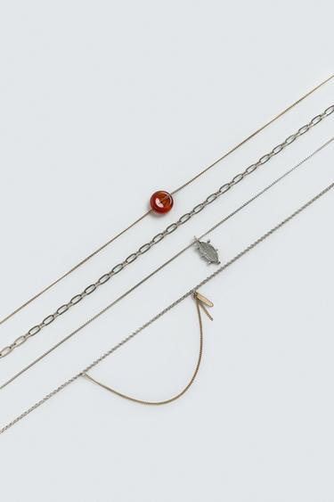 LOT DE 4 COLLIERS COMBINÉS - Or / Argent de Zara - Image 4
