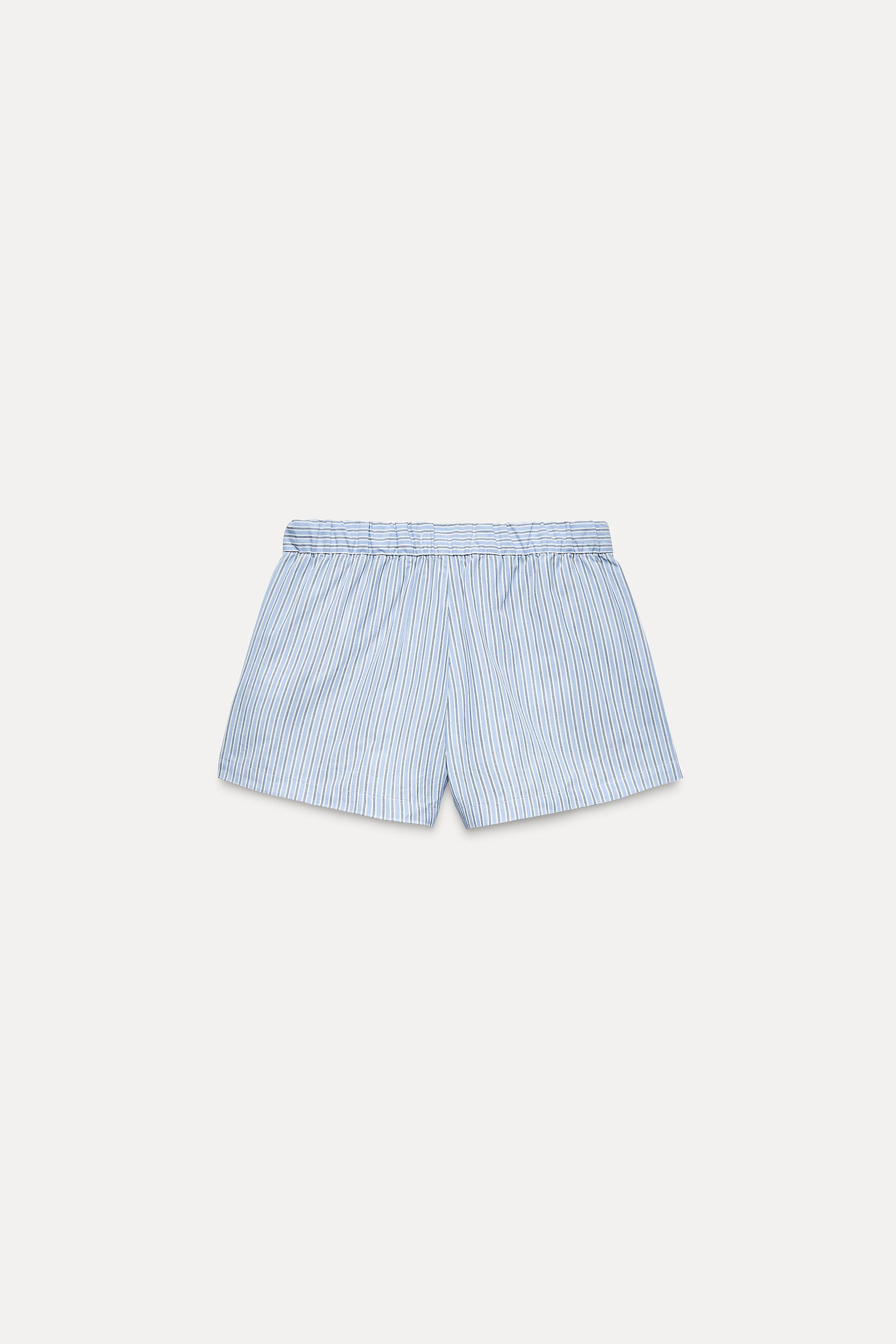 Blue white striped shorts best sale