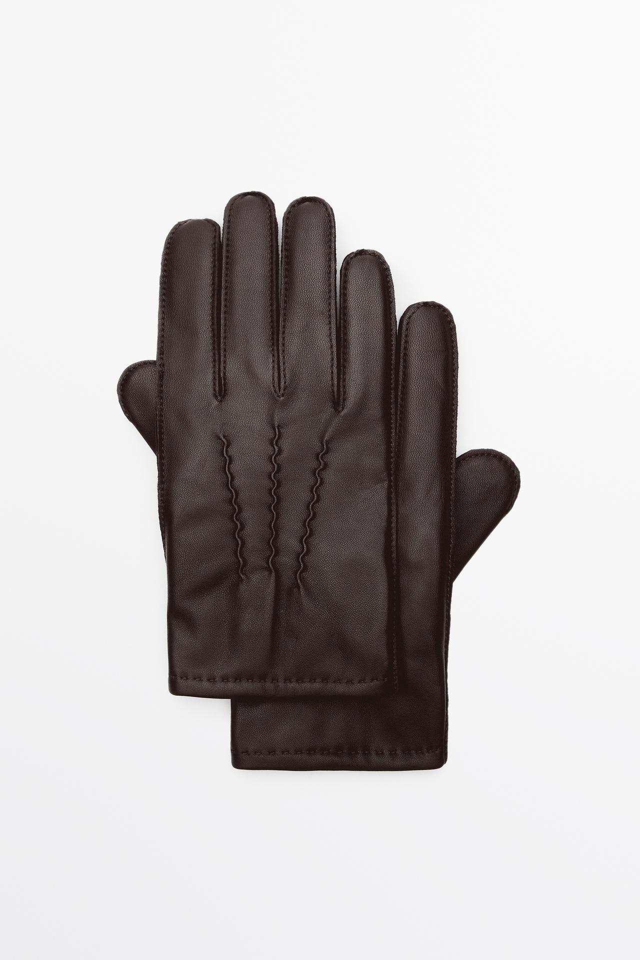 Nappa leather gloves — Brown