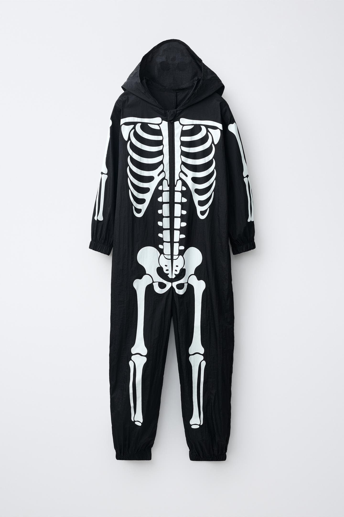 Детский комбинезон Zara Glow-In-The-Dark Skeleton Jumpsuit Costume, цвет: Чёрный — фото 2
