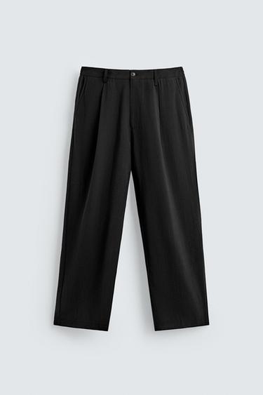 FLOWING PLEATED TROUSERS - Black by Zara
