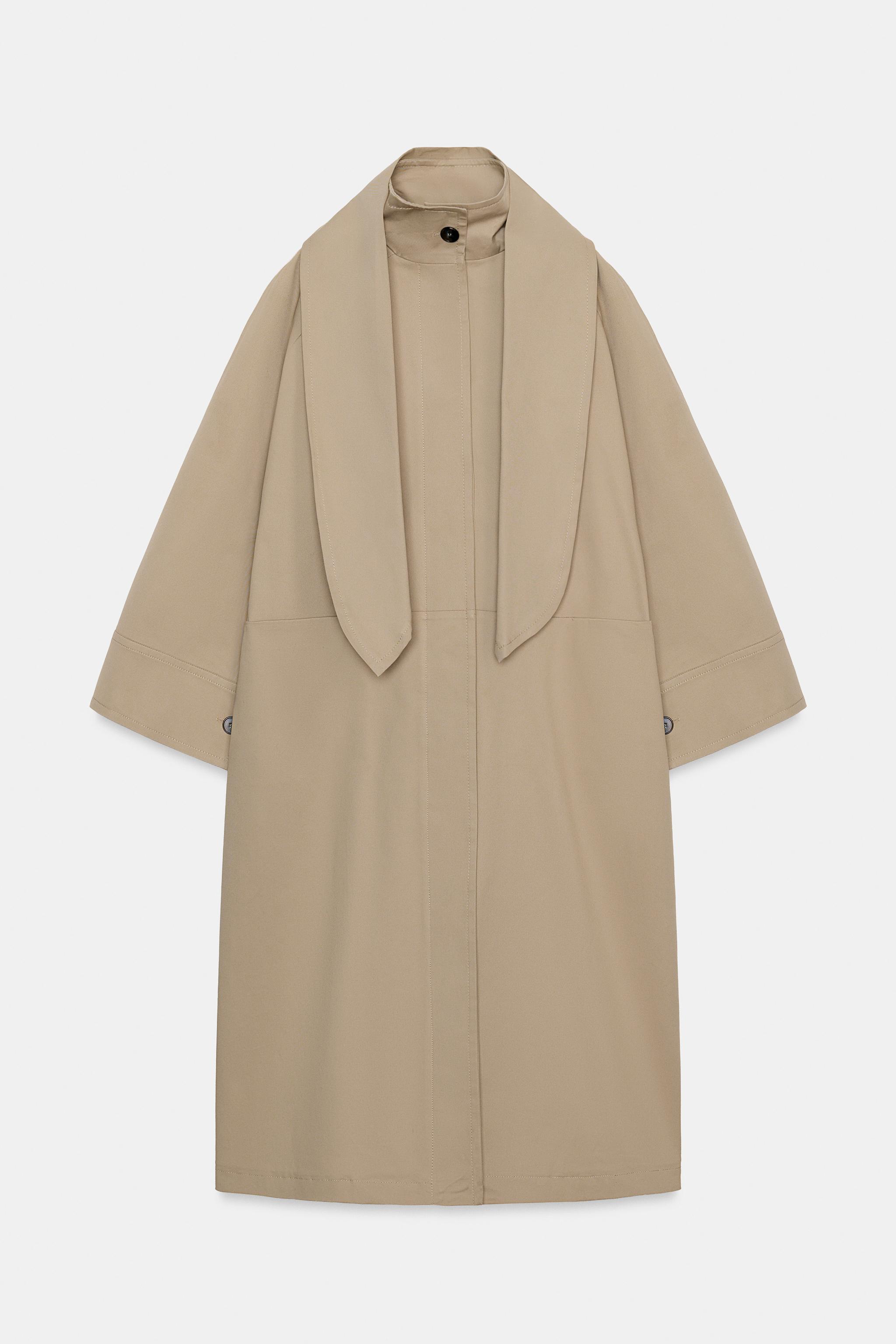 OVERSIZED TRENCH COAT WITH SCARF ZW COLLECTION LIMITED EDITION