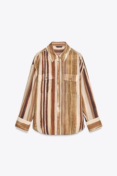CAMISA RAYAS OVERSIZE - Multicolor de Zara