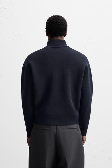 ZIP-COLLAR SWEATER - Navy blue by Zara - Image 2