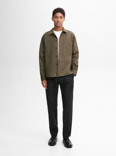 Zara Cotton overshirt with pockets - Light green - Image 0