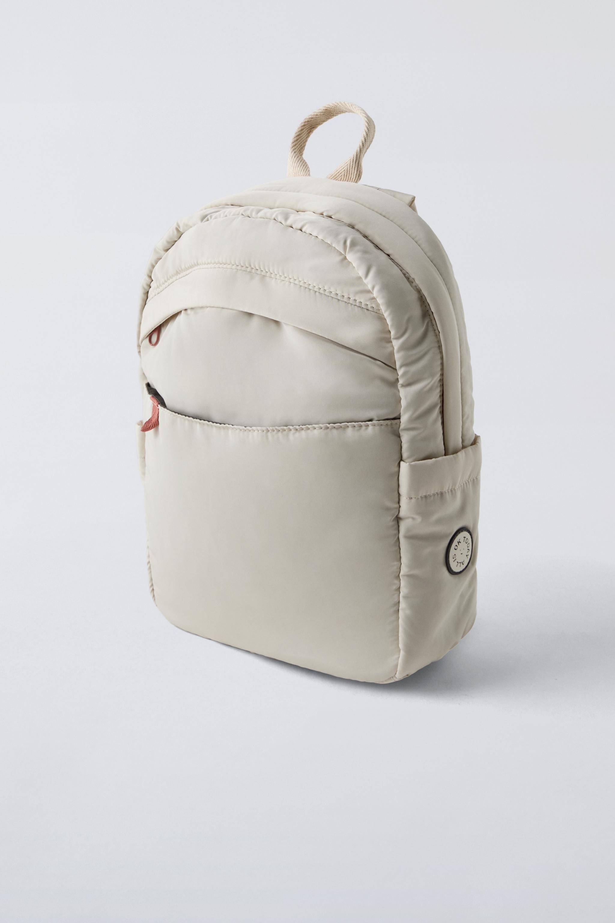 MOCHILA MONOCOLOR Blanco Crudo ZARA Espana