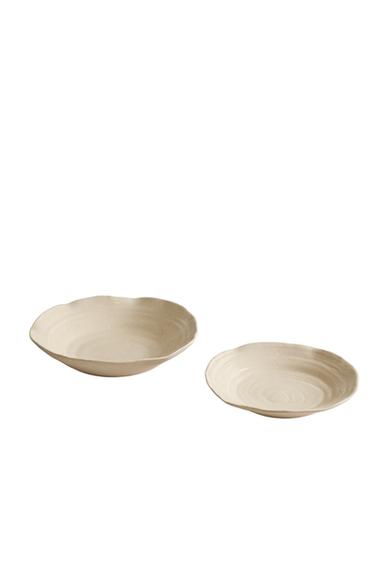 ENAMELLED CERAMIC TRAY - Cream by Zara