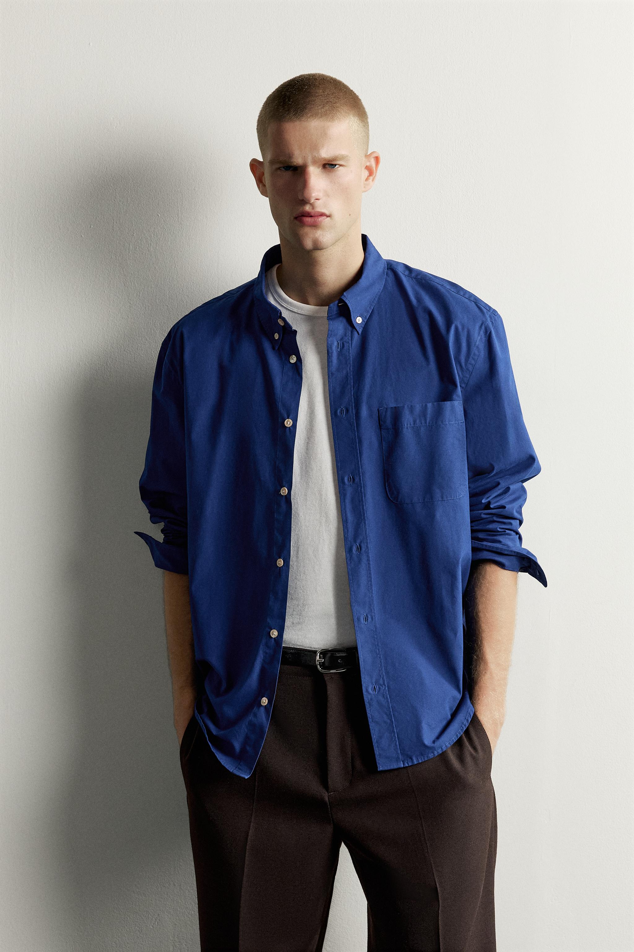 CHEMISE RELAXED FIT COTON CARREAUX