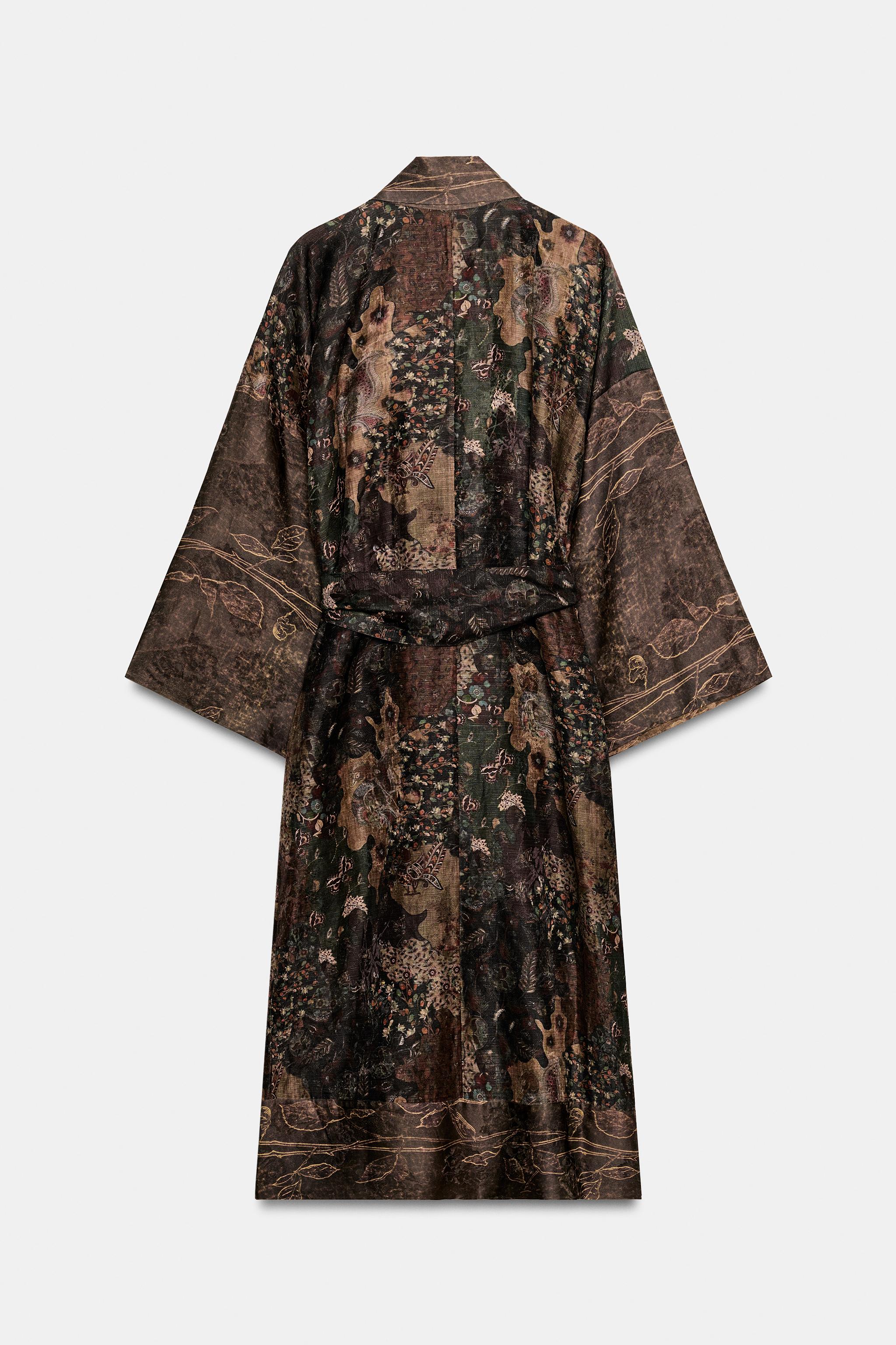Zara İşlemeli Keten Kimono görsel 6