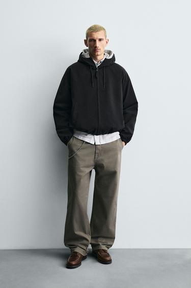Zara 科技連帽外套 - 黑色 - 圖片 0