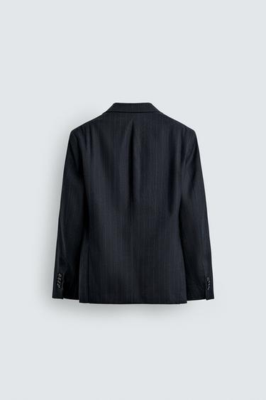 PINSTRIPE SUIT BLAZER - Navy blue by Zara - Image 6