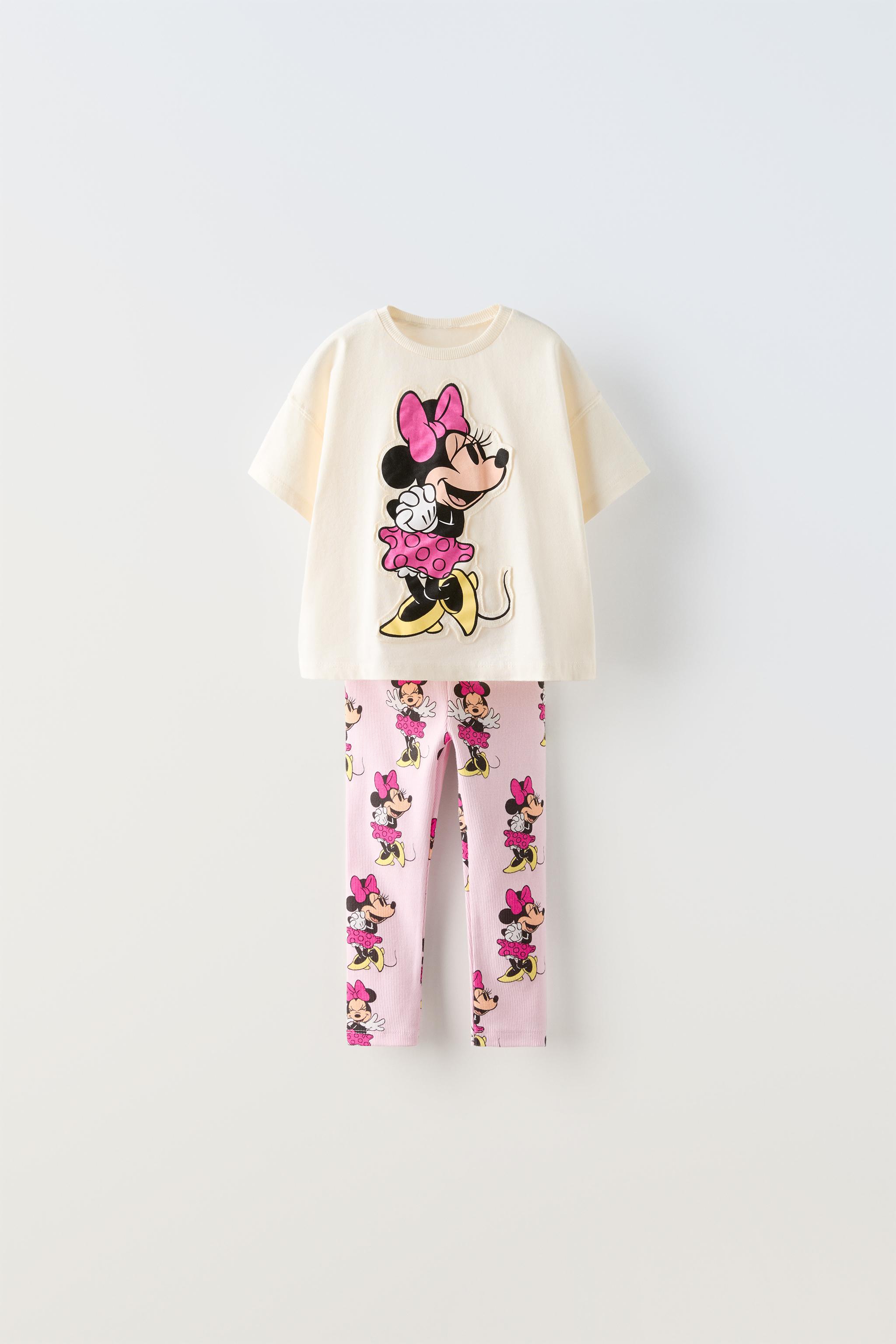 ミニーマウス © DISNEY Tシャツ＆レギンス セットアップ - エクリュ 