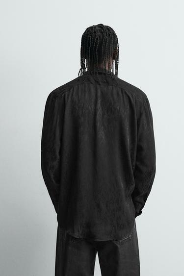 CHEMISE FLUIDE JACQUARD - Noir de Zara - Image 2