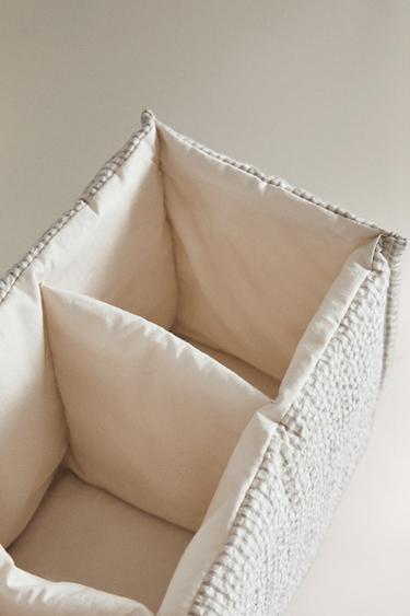 CHILDREN'S GINGHAM NAPPY CADDY - Grey by Zara - Image 3