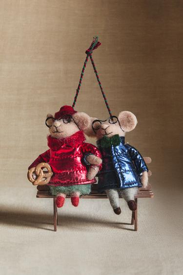 ADORNO ÁRBOL LANA RATONCITOS BANCO NAVIDAD - Multicolor de Zara