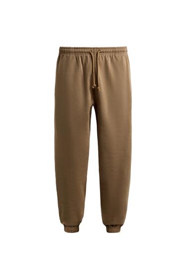 Zara REGULAR FIT JOGGER PANTS - taupe brown