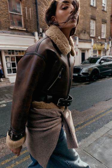 VESTE COURTE DOUBLE FACE - Marron foncé de Zara - Image 2