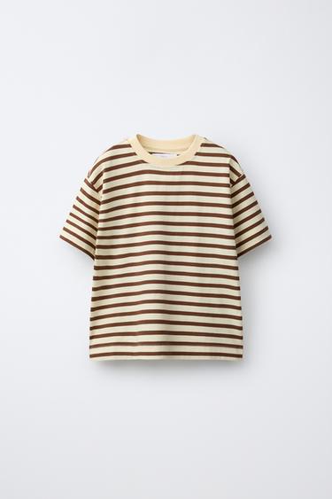 ФУТБОЛКА В ПОЛОСКУ — КОРИЧНЕВЫЙ от Zara