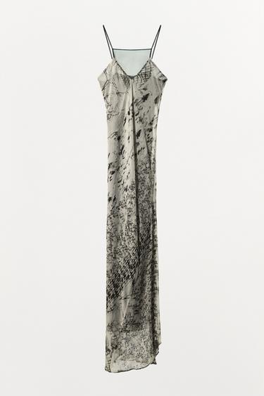 ROBE LONGUE IMPRIMÉE - Noir / Blanc de Zara - Image 6