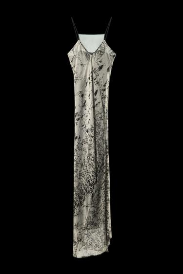 Zara LONG PRINTED DRESS - Black / White - Image 0