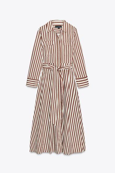 STRIPED SHIRT DRESS ZW COLLECTION - striped by Zara - Image 5