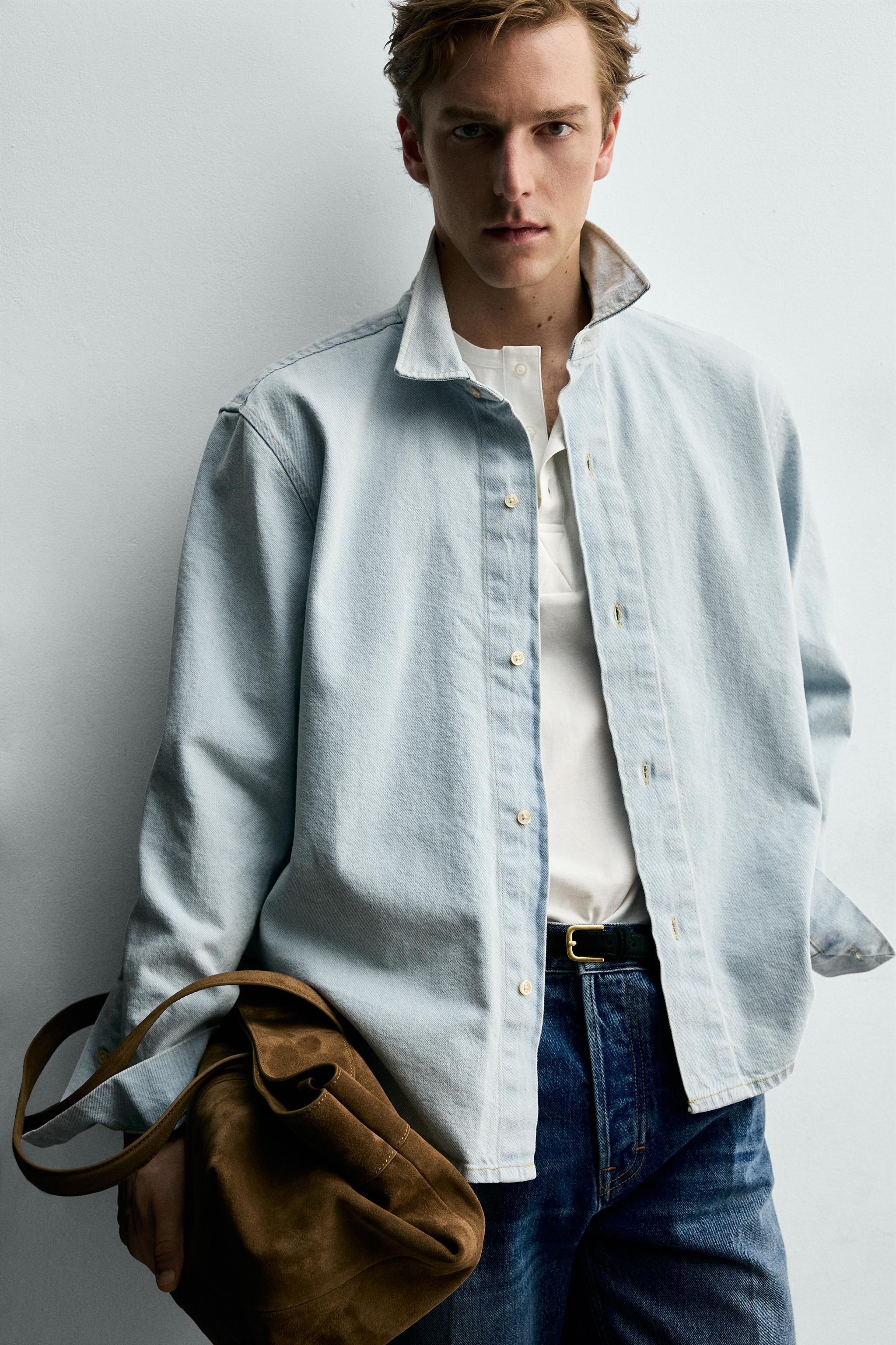 RELAXED FIT WASHED DENIM SHIRT