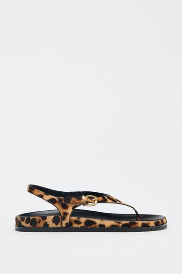 SANDALIA PEL PELO LEOPARDO - Leopardo de Zara