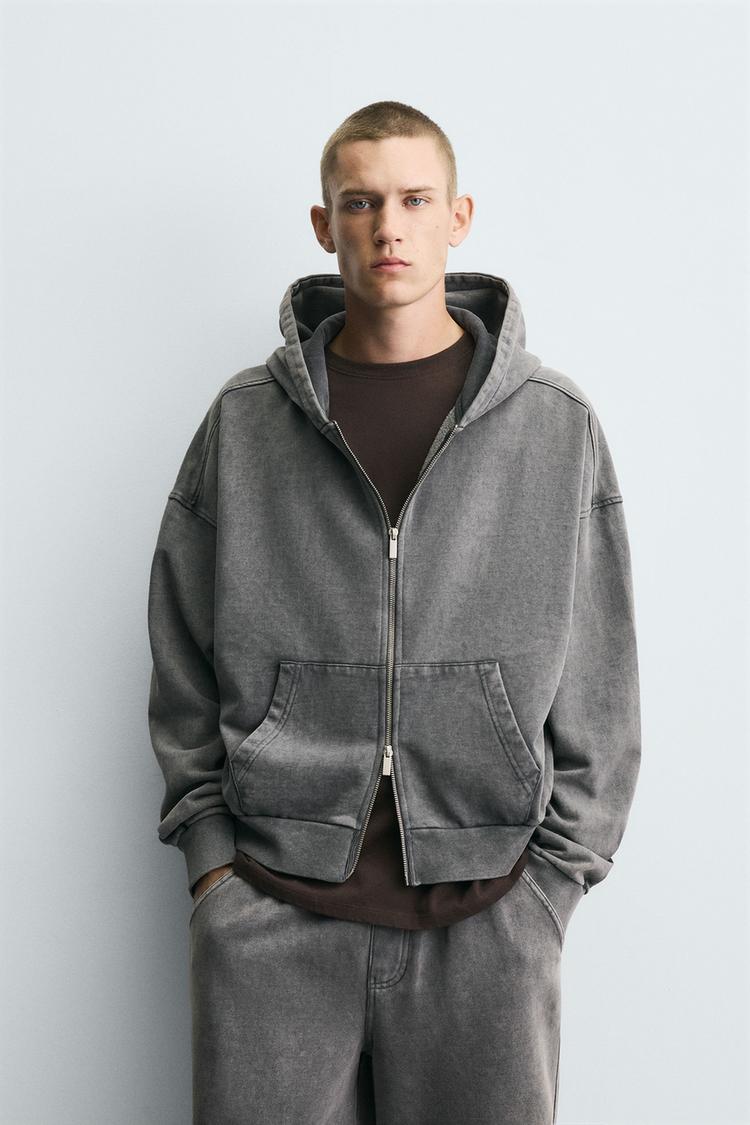 ZARA WASHED ZIP HOODIE