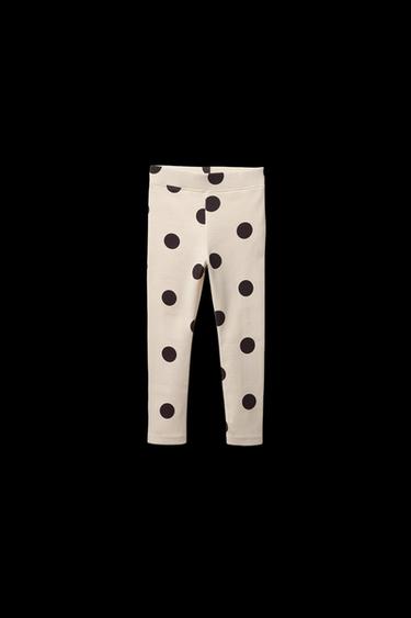 LEGGING RIB ESTAMPADO - Crudo / Marrón de Zara - Imagen 0