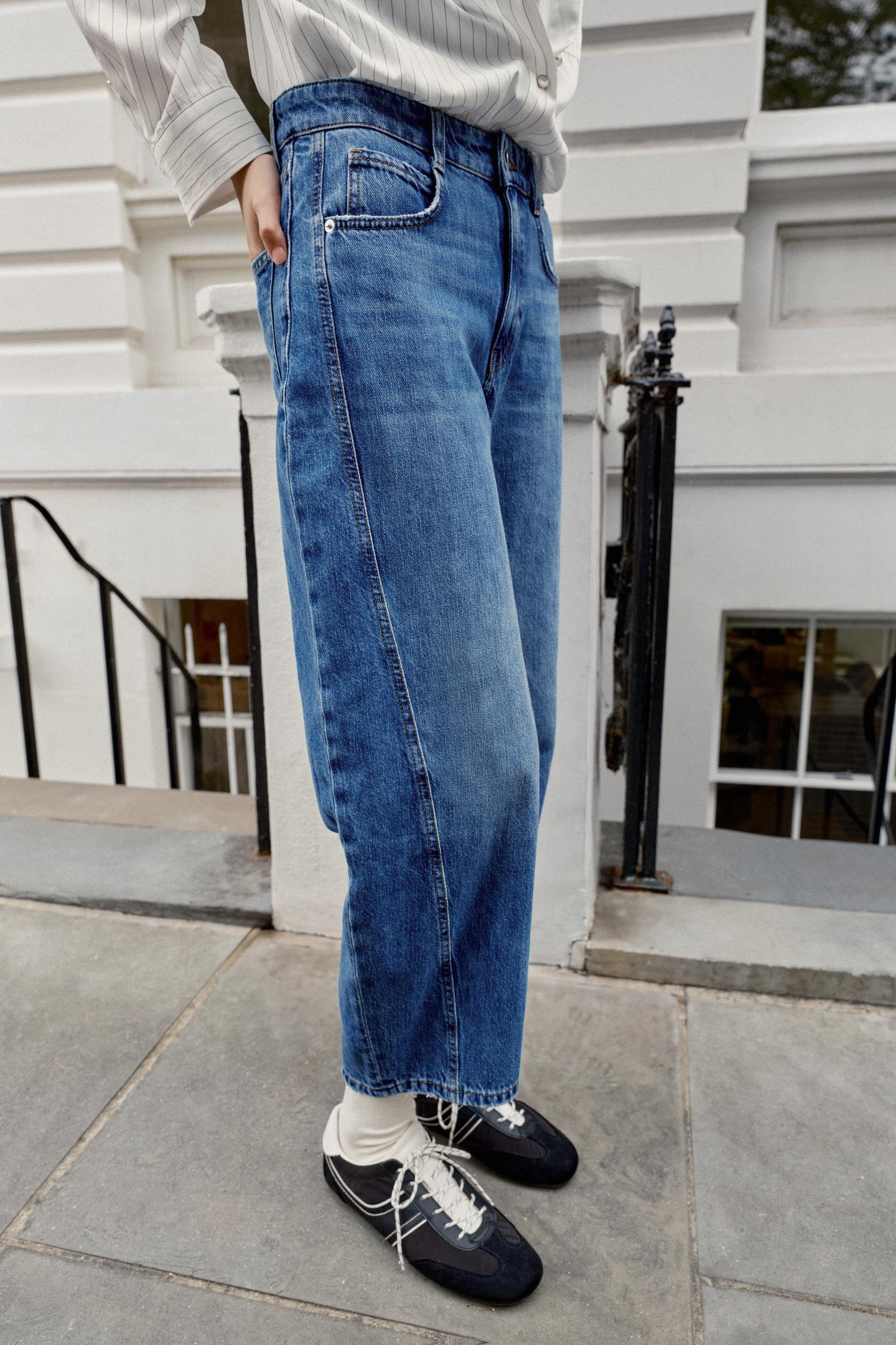 Женские джинсы Zara Z1975 Barrel, цвет: Синий — фото 4