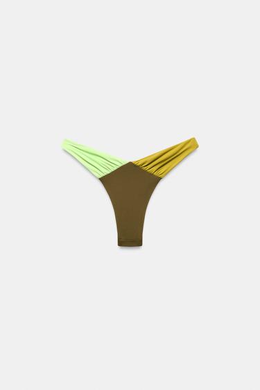 BRAGUI BIKINI ESCOTE COMBINADA - Verde de Zara