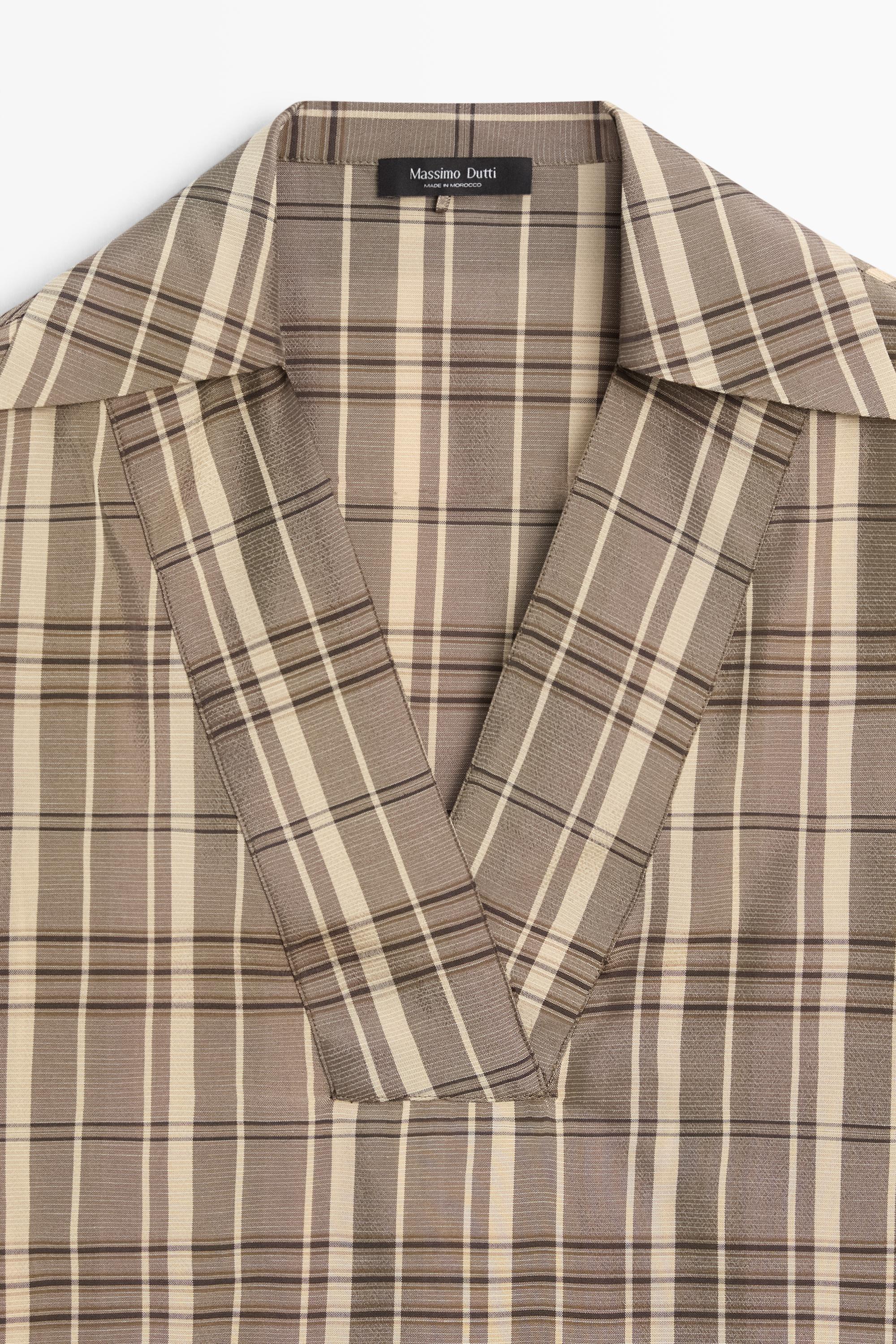 Oversize check polo shirt