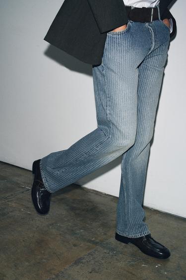 JEAN ZW COLLECTION DROIT RAYURES TAILLE MOYENNE - Bleu de Zara - Image 3