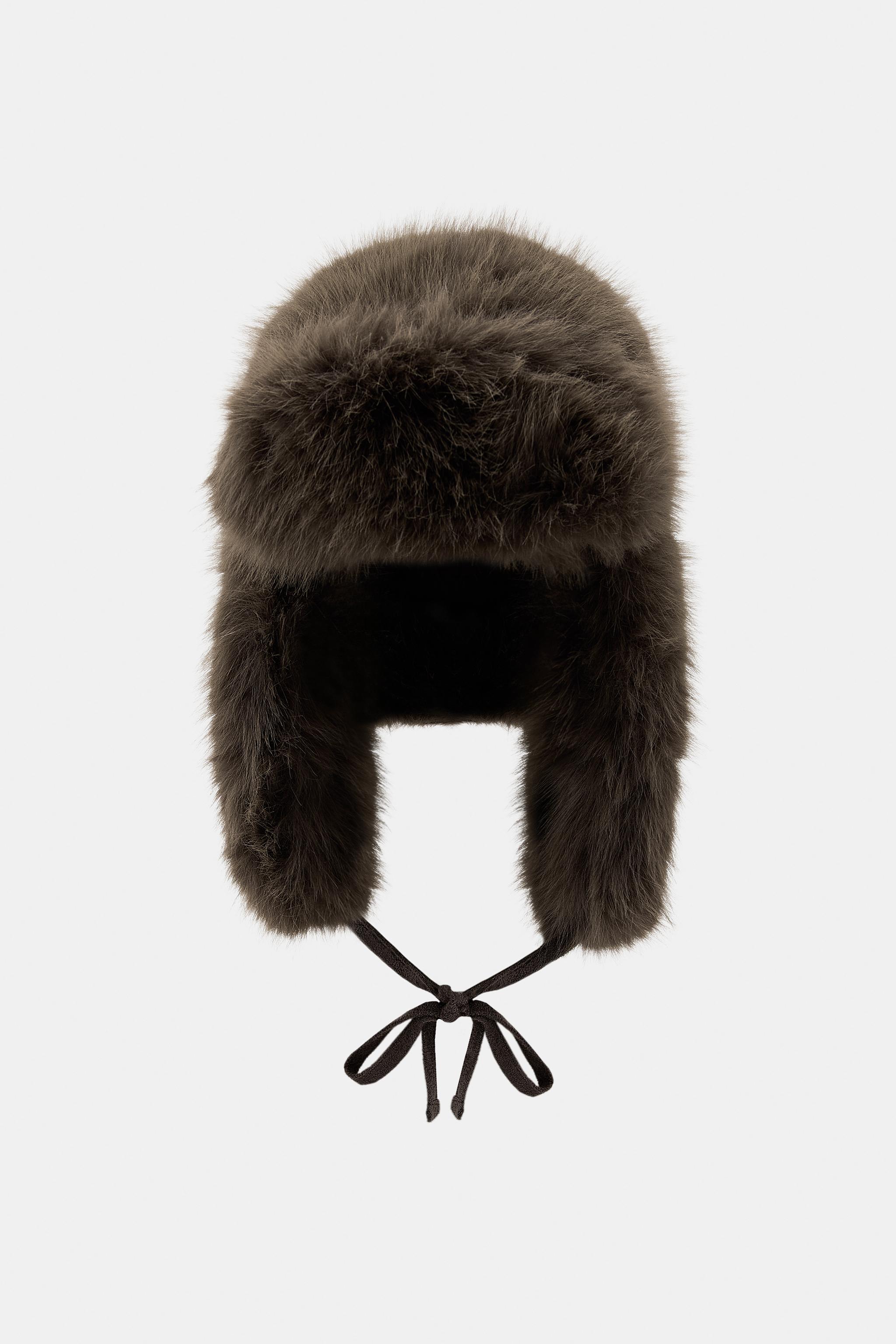 AVIATOR HAT WITH FAUX FUR - Gray | ZARA United States
