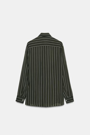 CHEMISE FLUIDE À RAYURES AVEC CRAVATE ZW COLLECTION - rayures de Zara - Image 5