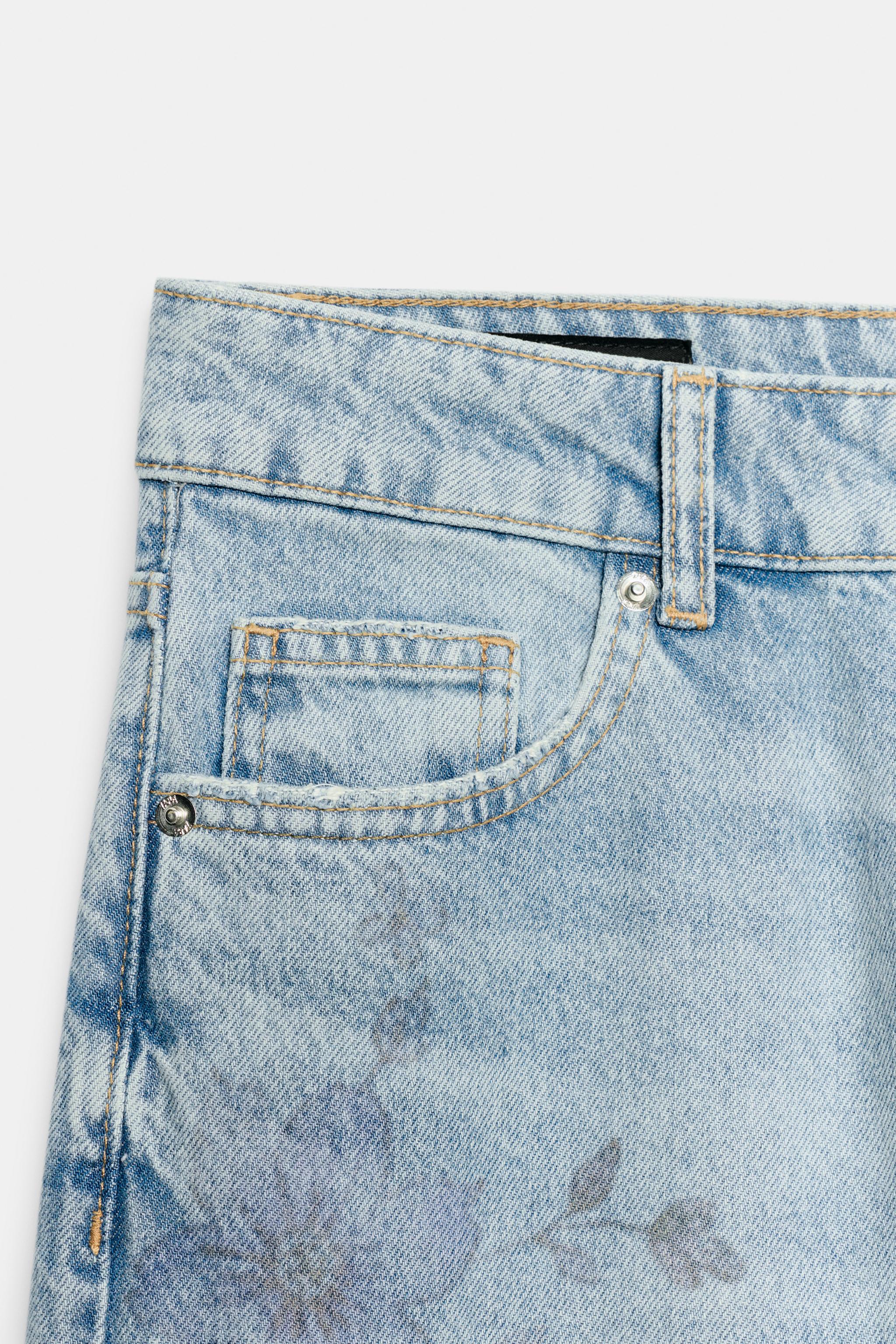 Z1975 MID-RISE LONG STRAIGHT FLORAL JEANS