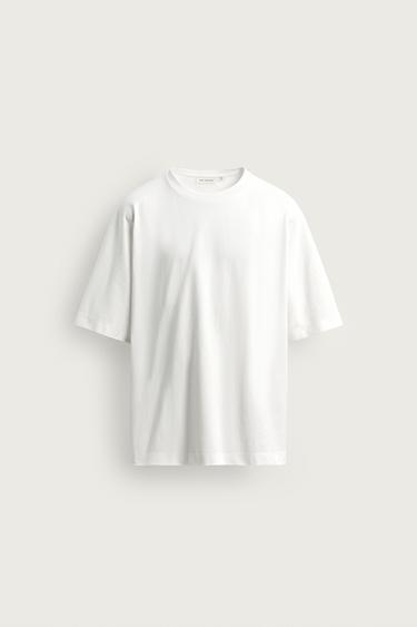 BOXY FIT HEAVYWEIGHT T-SHIRT - Oyster-white by Zara
