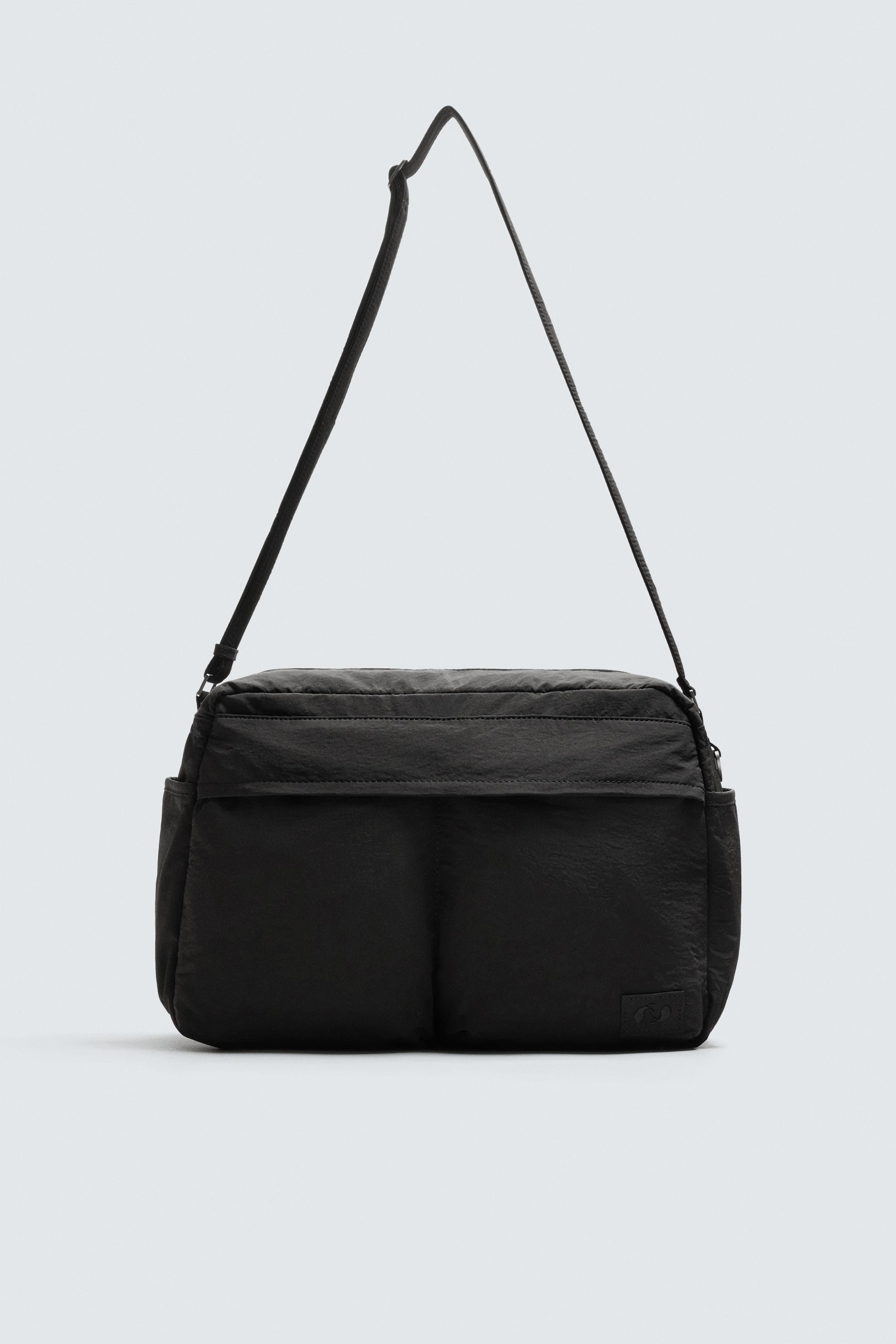 MULTI-POCKET NYLON CROSSBODY BAG - Black | ZARA United States