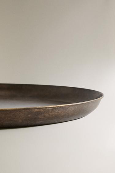 ROUND METAL TRAY - Brown by Zara - Image 3