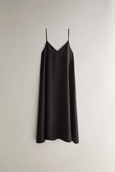 SATIN BEACH DRESS - Dark brown by Zara - Image 0