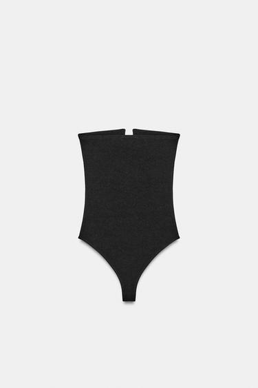 STRETCH BANDEAU BODYSUIT - Black by Zara - Image 5