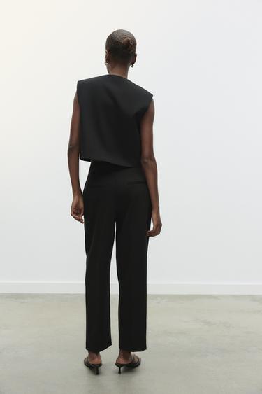 WIDE-LEG TROUSERS WITH PLEATS - Black by Zara - Image 3