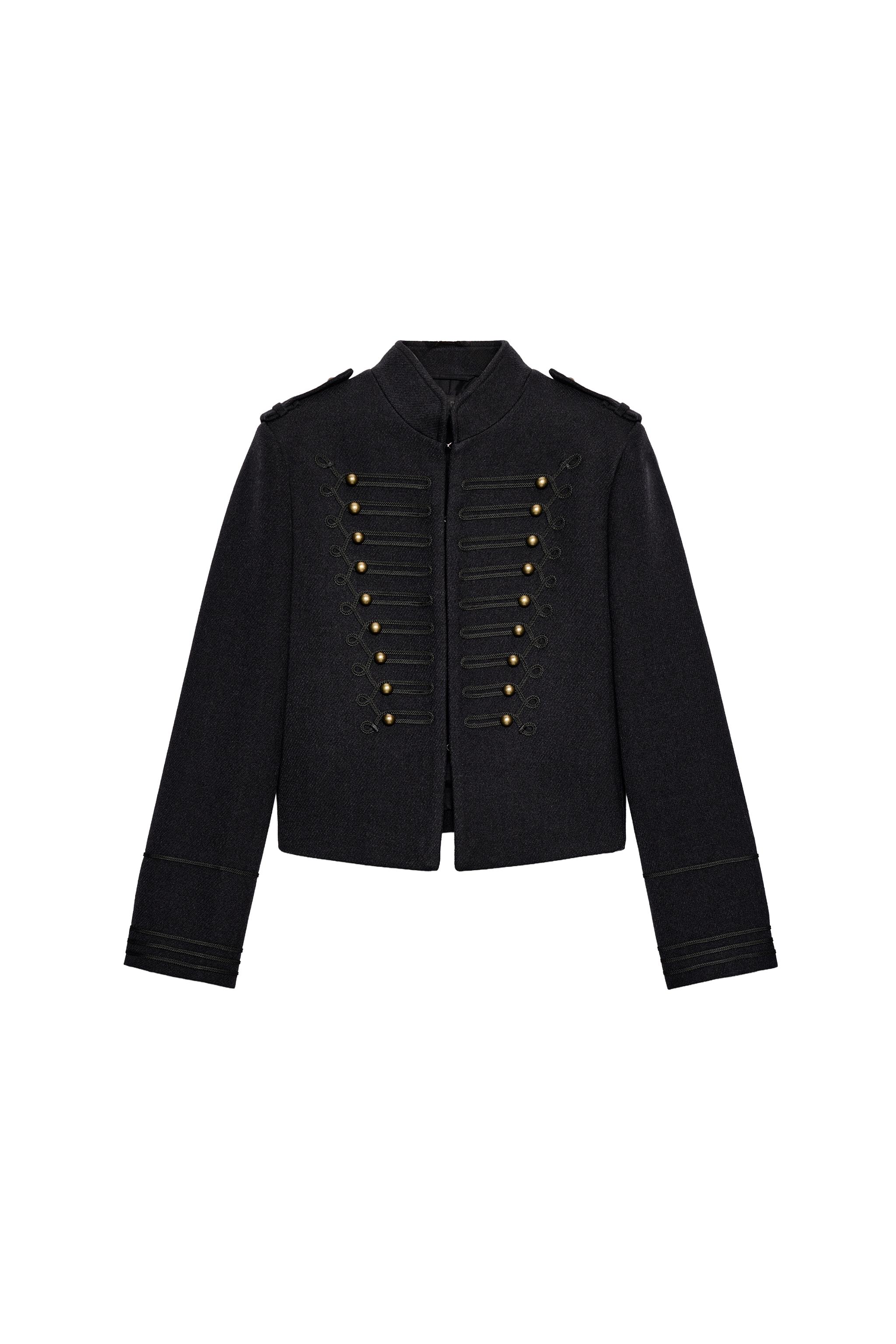 スエード トグルボタンショートジャケット - ネイビーブルー | ZARA
