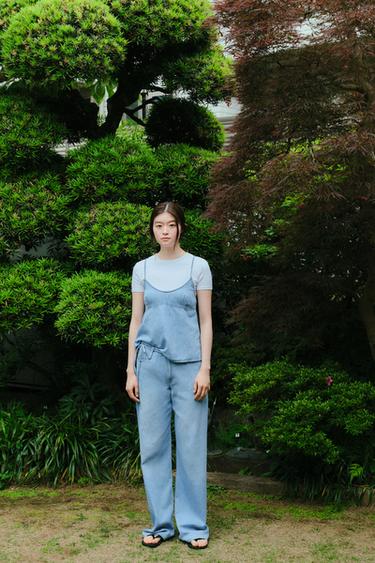 TRF DENIM TOP - Blue by Zara